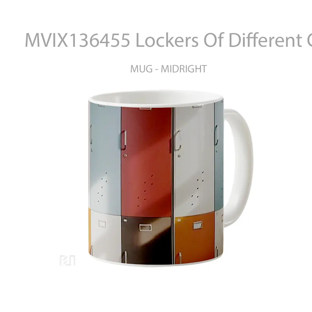 Mug Lockers Of Different Colors Gelas Keramik Unik - All-side / Desain