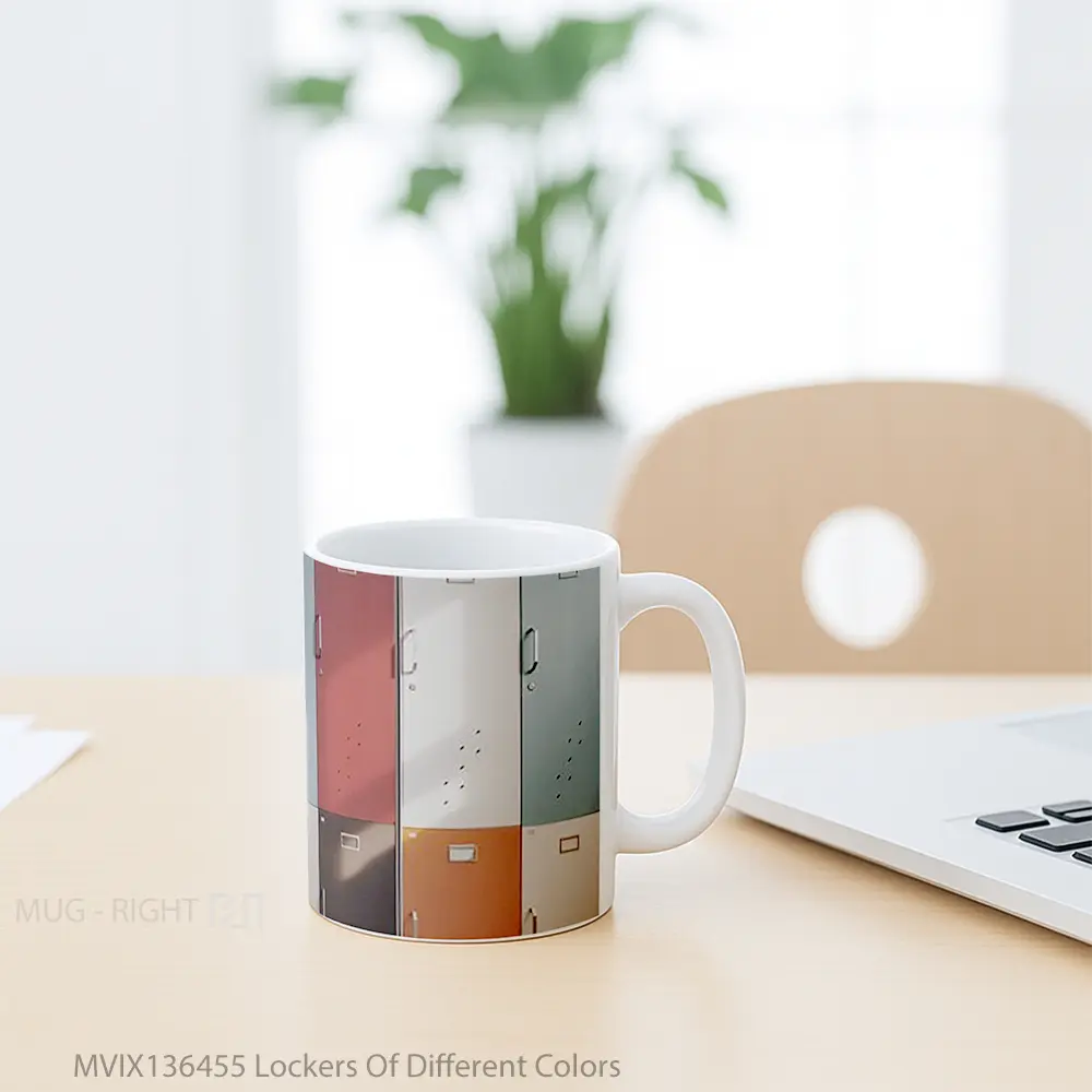 Mug Lockers Of Different Colors Gelas Keramik Unik - All-side / Desain