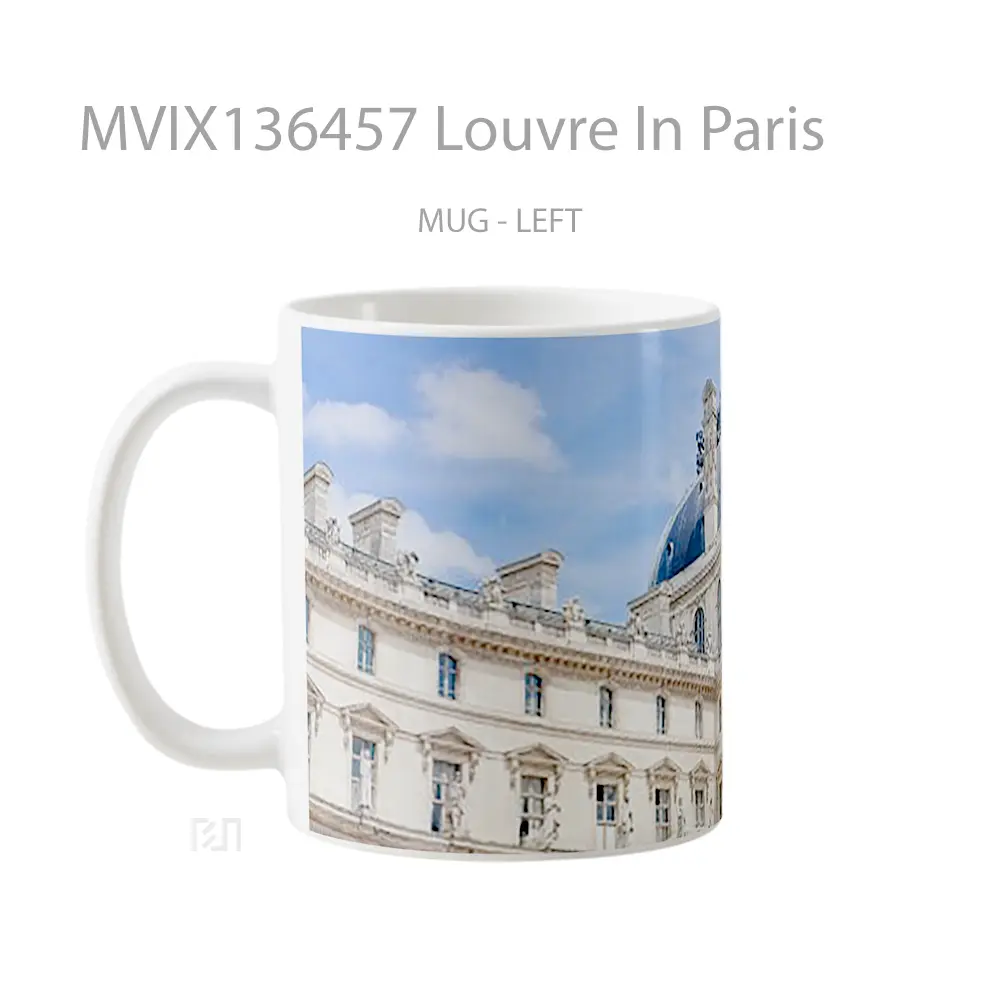 Mug Louvre In Paris Gelas Keramik Unik - All-side / Desain