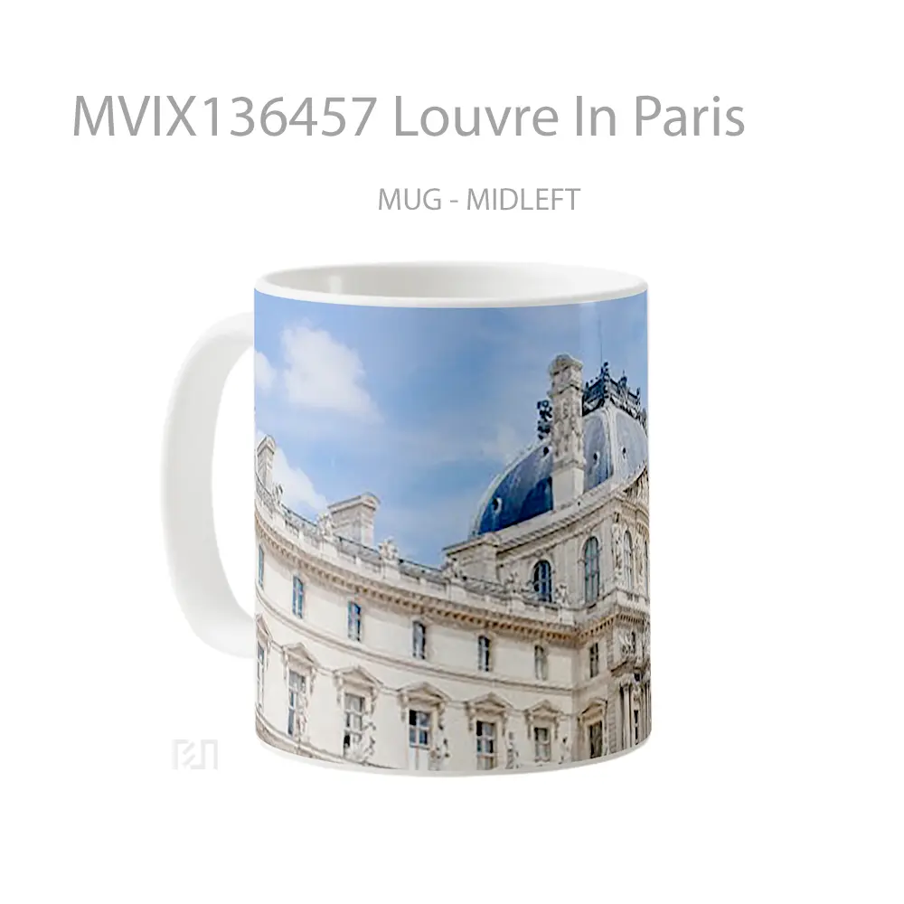 Mug Louvre In Paris Gelas Keramik Unik - All-side / Desain