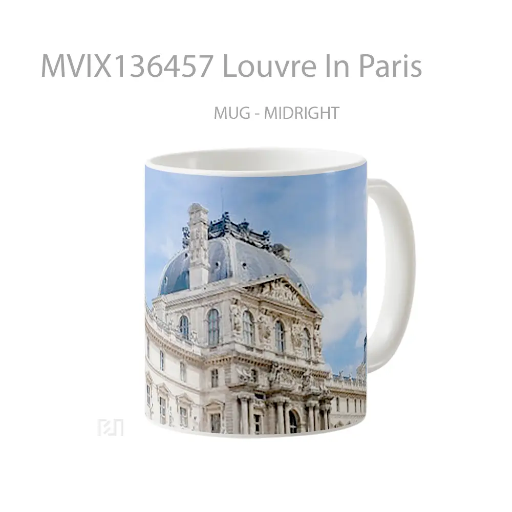 Mug Louvre In Paris Gelas Keramik Unik - All-side / Desain