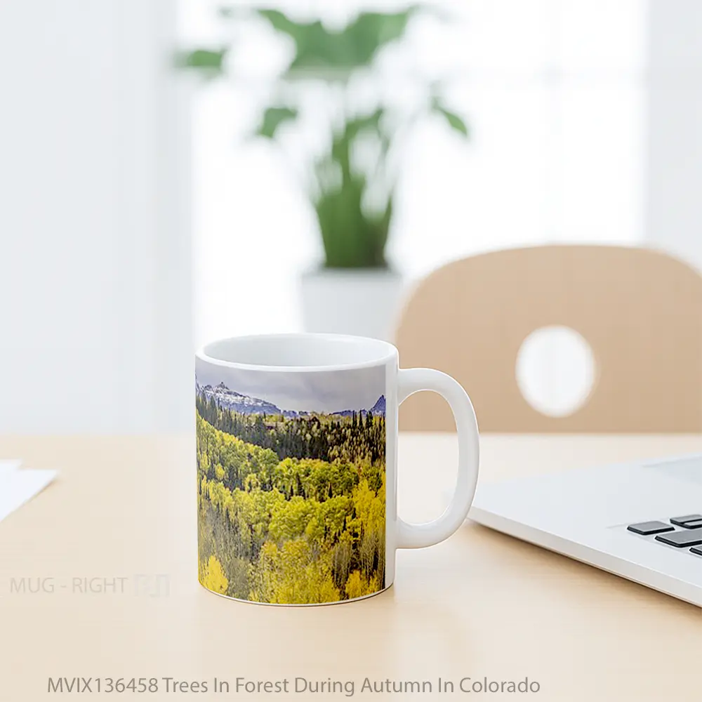 Mug Trees In Forest During Autumn In Colorado Gelas Pemandangan Alam - All-side / Desain