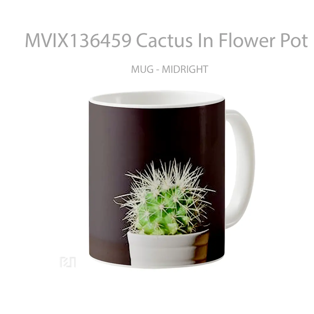 Mug Cactus In Flower Pot Gelas Pemandangan Alam - All-side / Desain