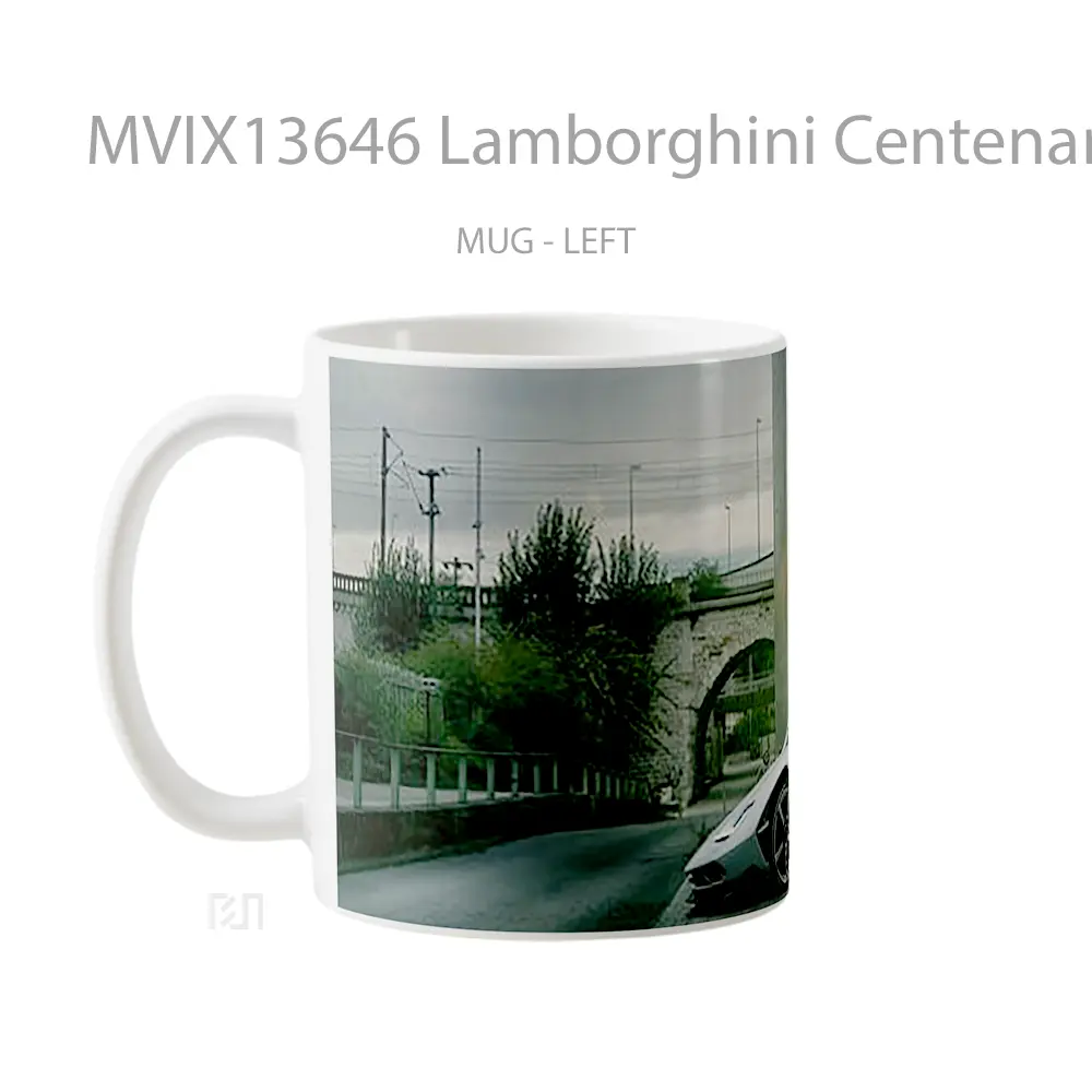 Mug Lamborghini Centenario Silver Cangkir Mobil - All-side / Desain