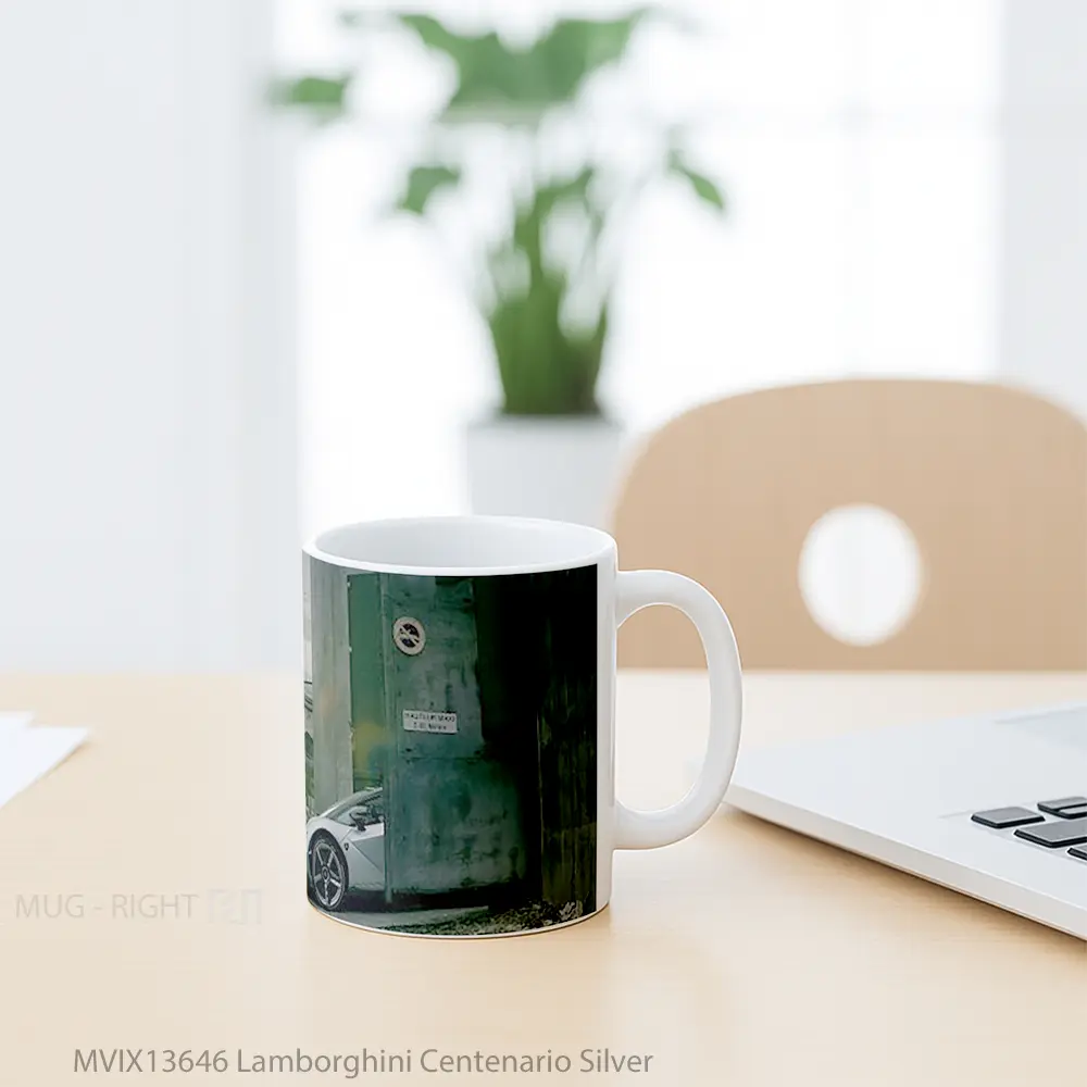 Mug Lamborghini Centenario Silver Cangkir Mobil - All-side / Desain