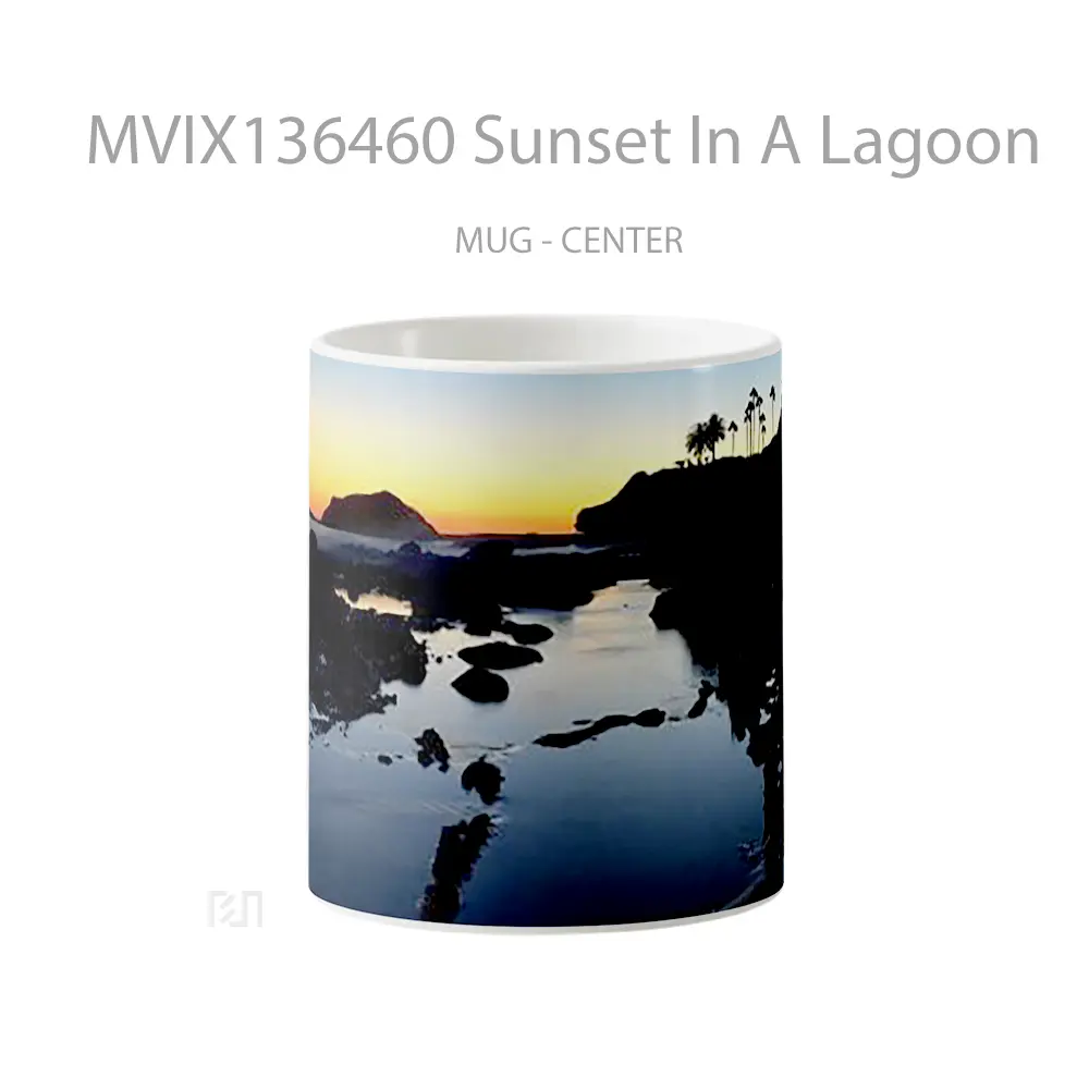 Mug Sunset In A Lagoon Gelas Pemandangan Alam