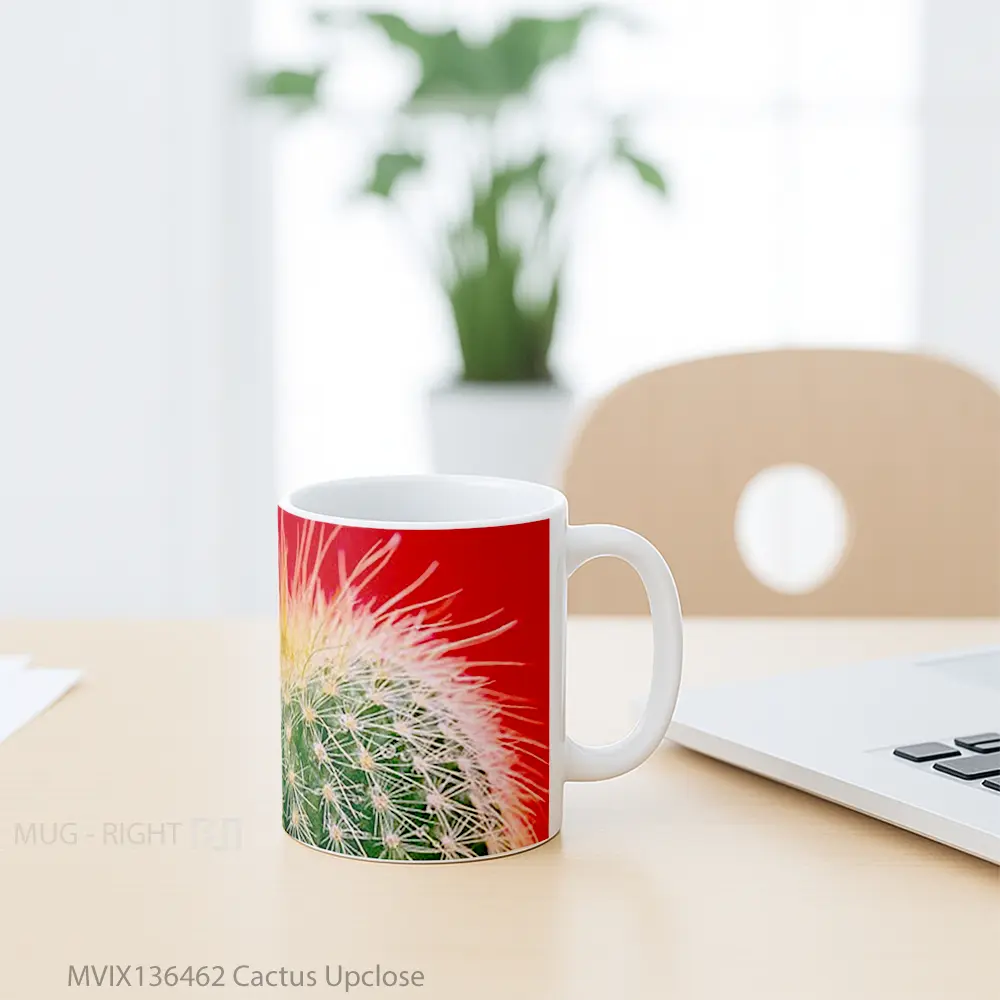 Mug Cactus Upclose Gelas Keramik Unik - All-side / Desain