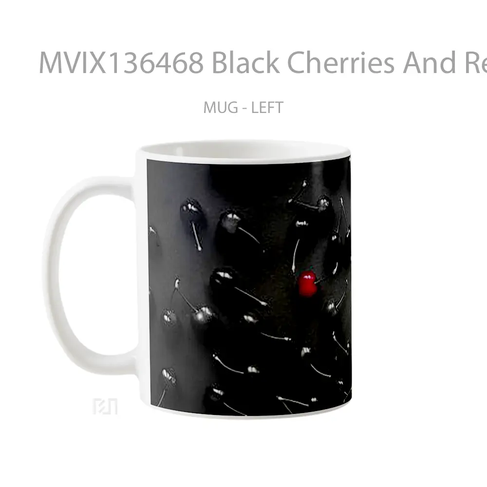 Mug Black Cherries And Red Cherry Gelas Keramik Unik - All-side / Desain