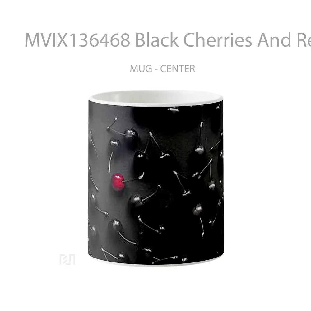 Mug Black Cherries And Red Cherry Gelas Keramik Unik