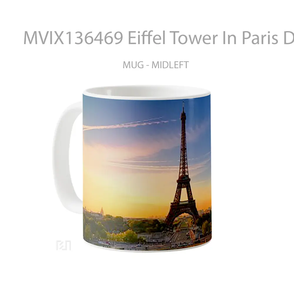 Mug Eiffel Tower In Paris During Sunset Gelas Pemandangan Alam - All-side / Desain