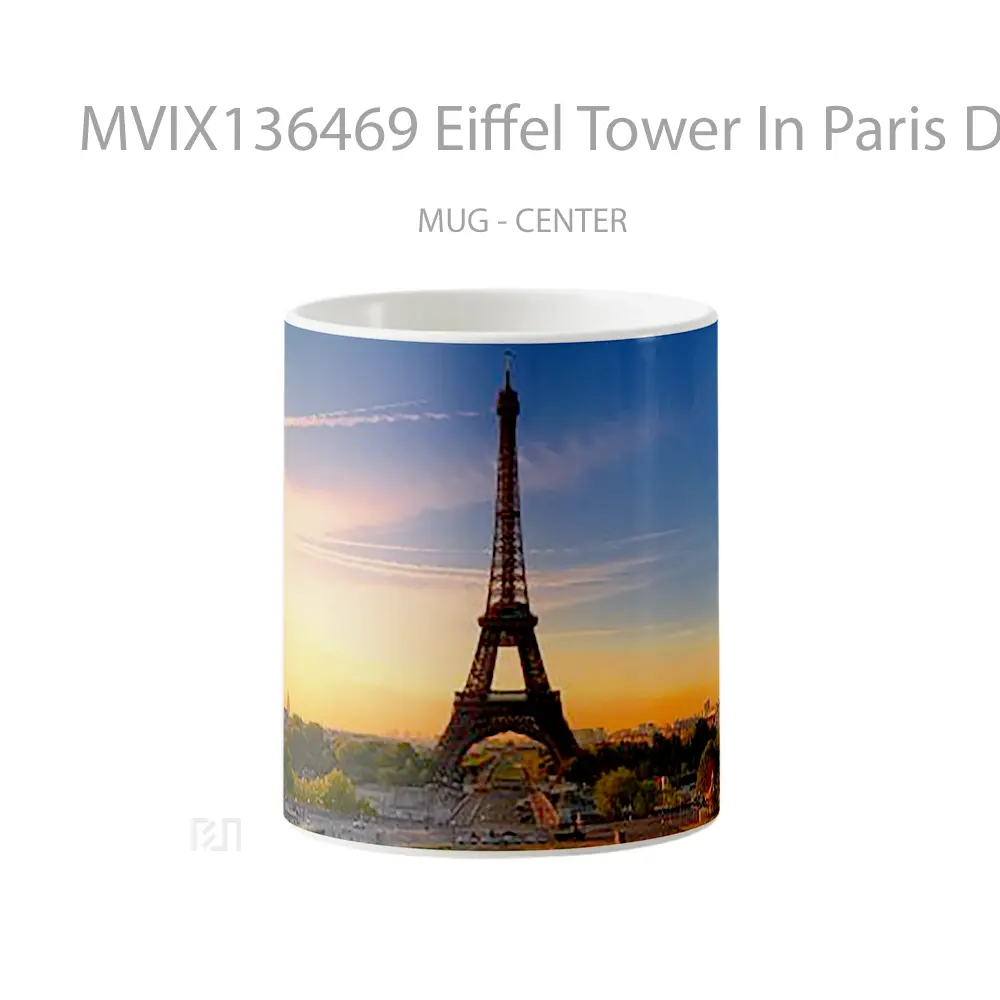 Mug Eiffel Tower In Paris During Sunset Gelas Pemandangan Alam