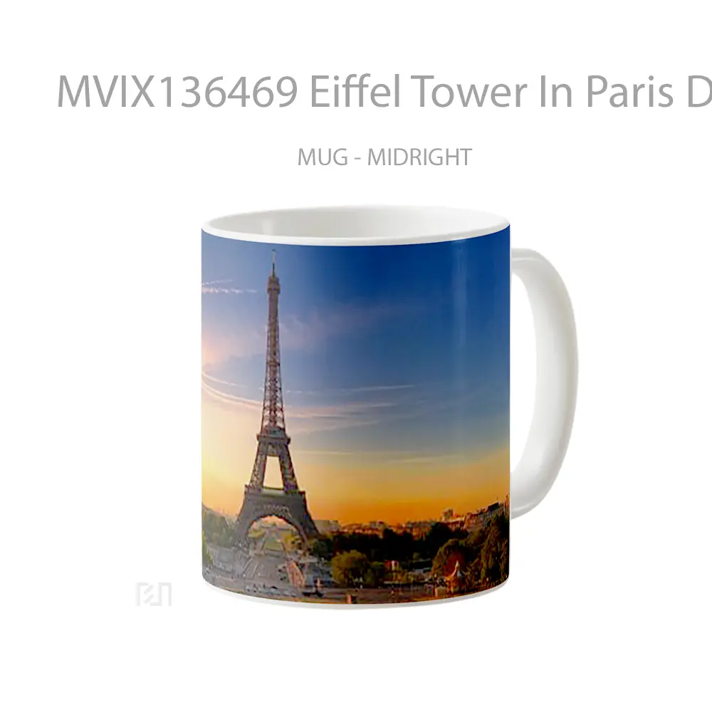 Mug Eiffel Tower In Paris During Sunset Gelas Pemandangan Alam - All-side / Desain