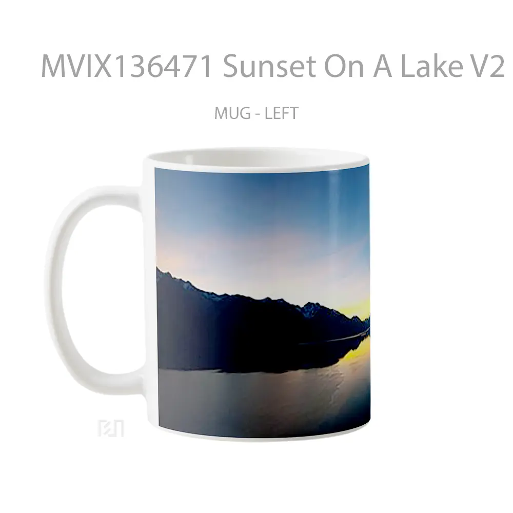 Mug Sunset On A Lake V2 Gelas Pemandangan Alam - All-side / Desain