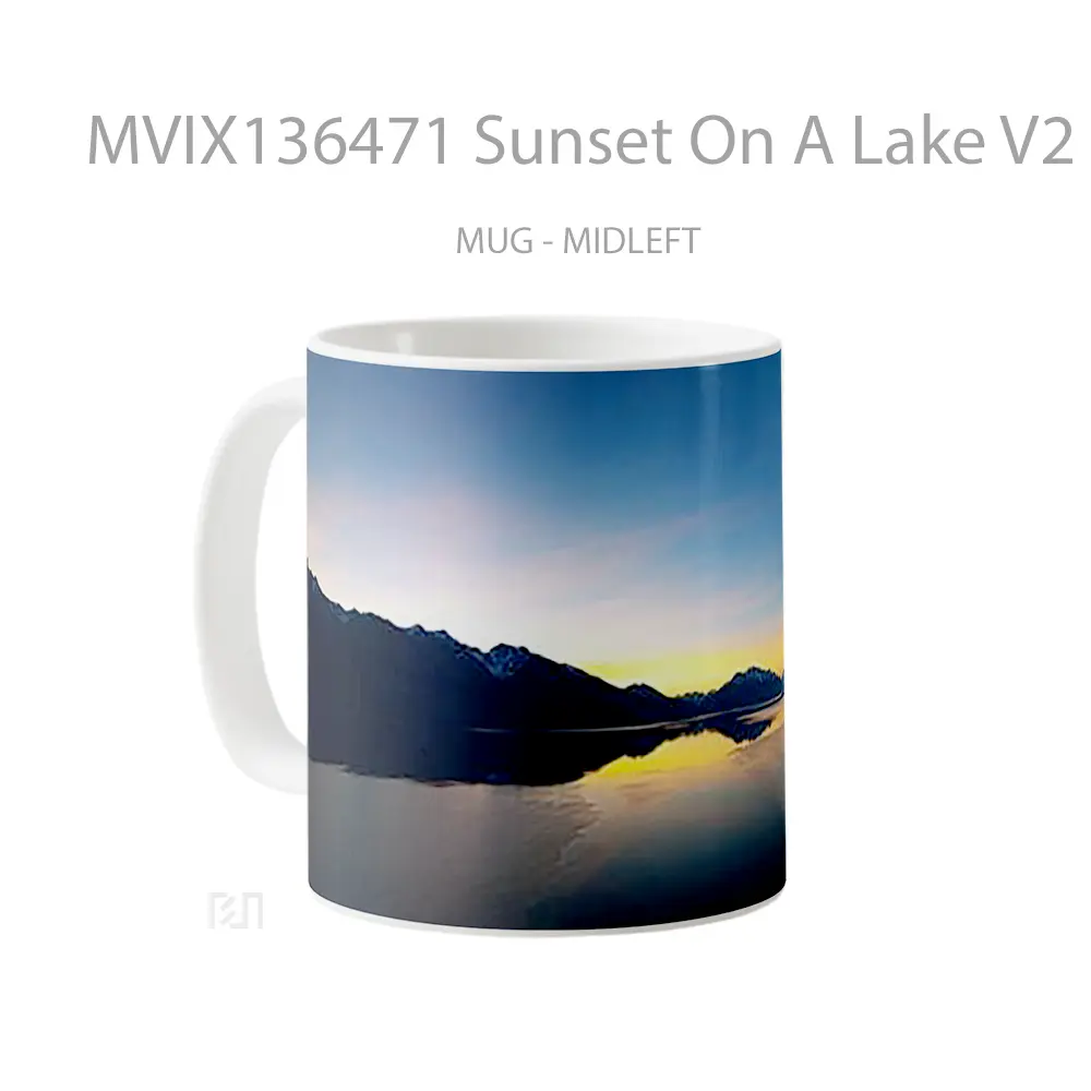 Mug Sunset On A Lake V2 Gelas Pemandangan Alam - All-side / Desain