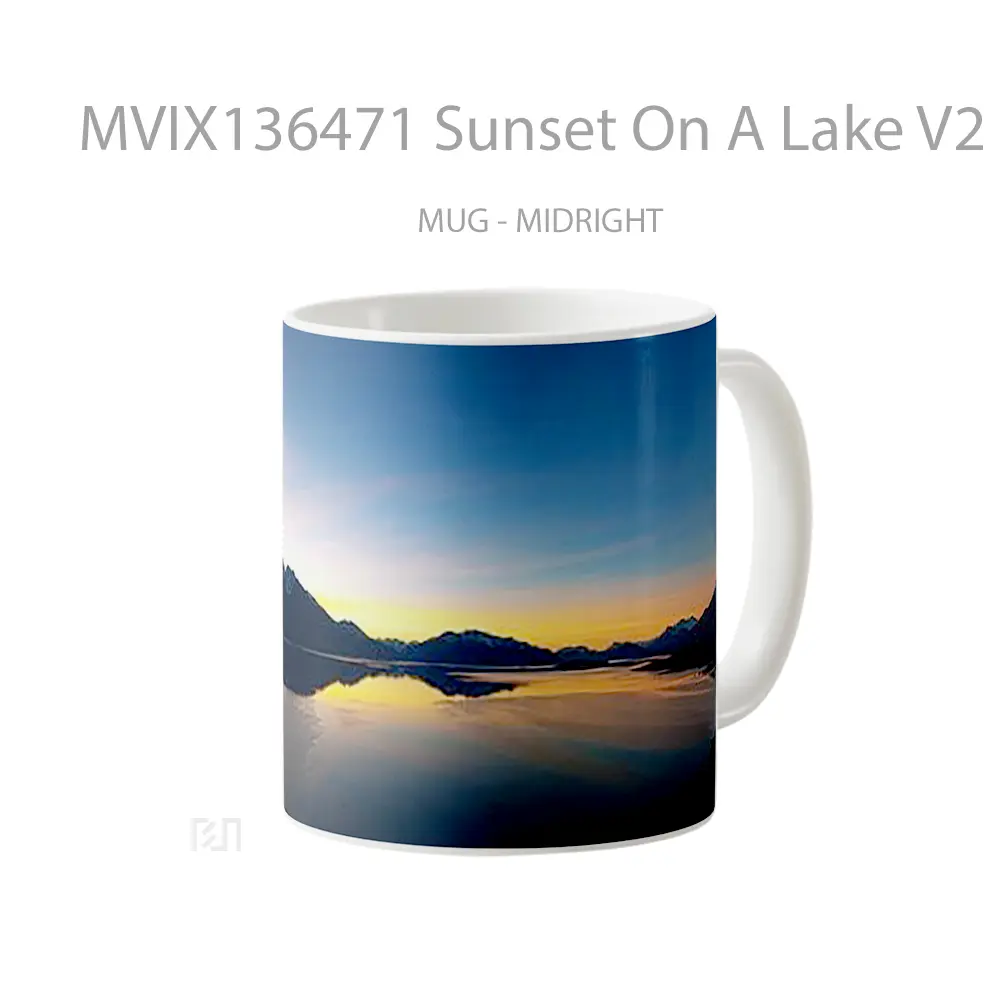 Mug Sunset On A Lake V2 Gelas Pemandangan Alam - All-side / Desain