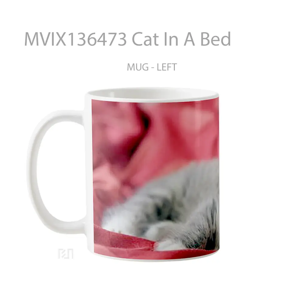 Mug Cat In A Bed Gelas Hewan Lucu - All-side / Desain