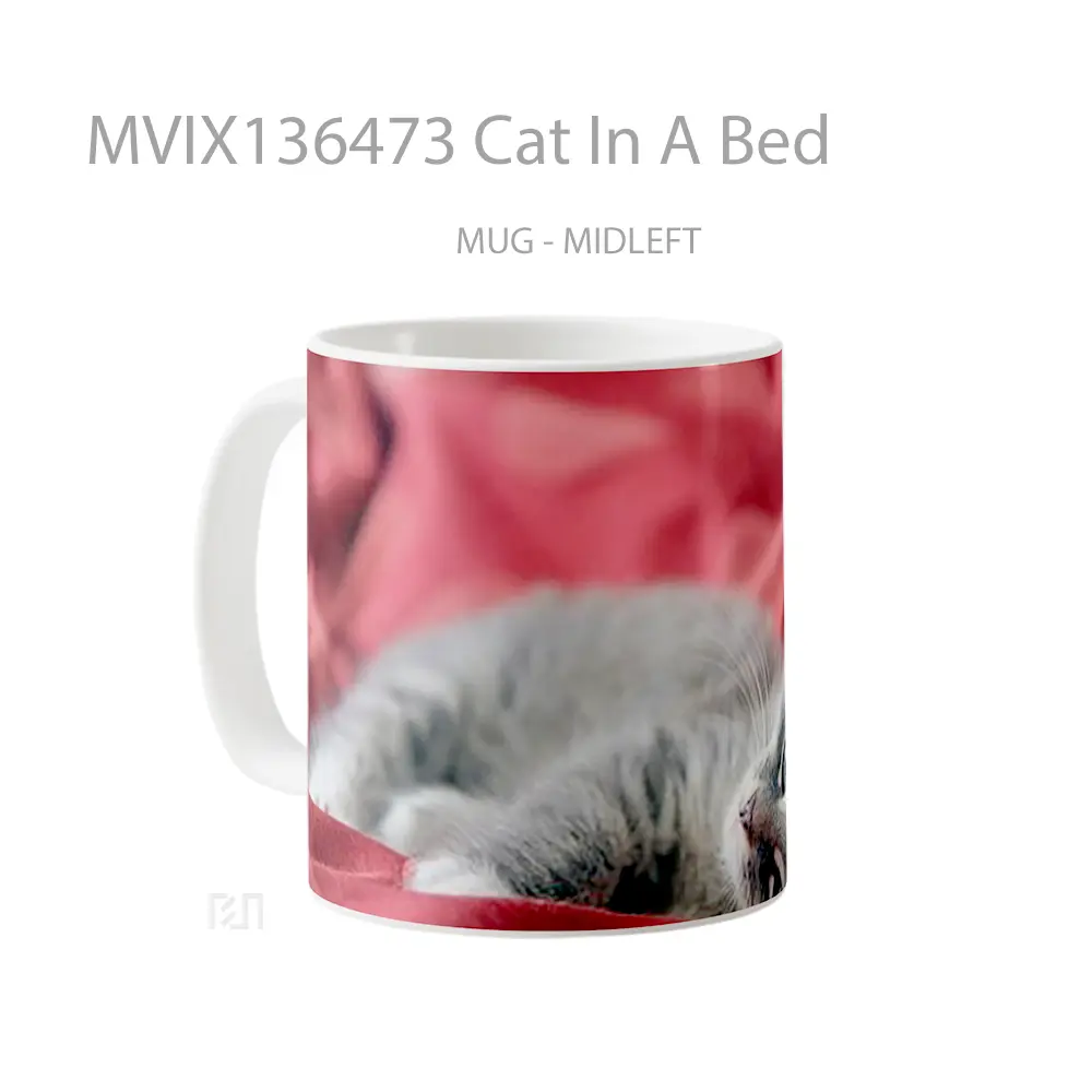 Mug Cat In A Bed Gelas Hewan Lucu - All-side / Desain
