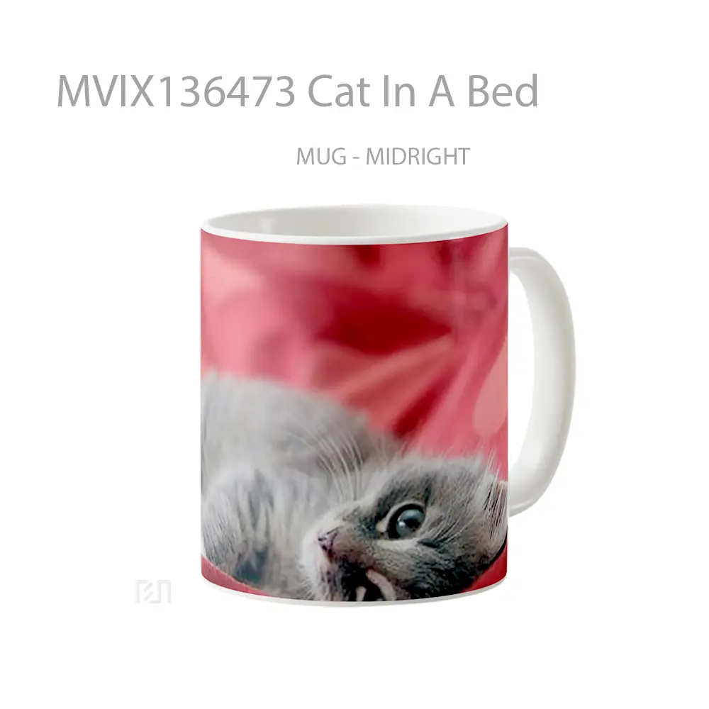 Mug Cat In A Bed Gelas Hewan Lucu - All-side / Desain