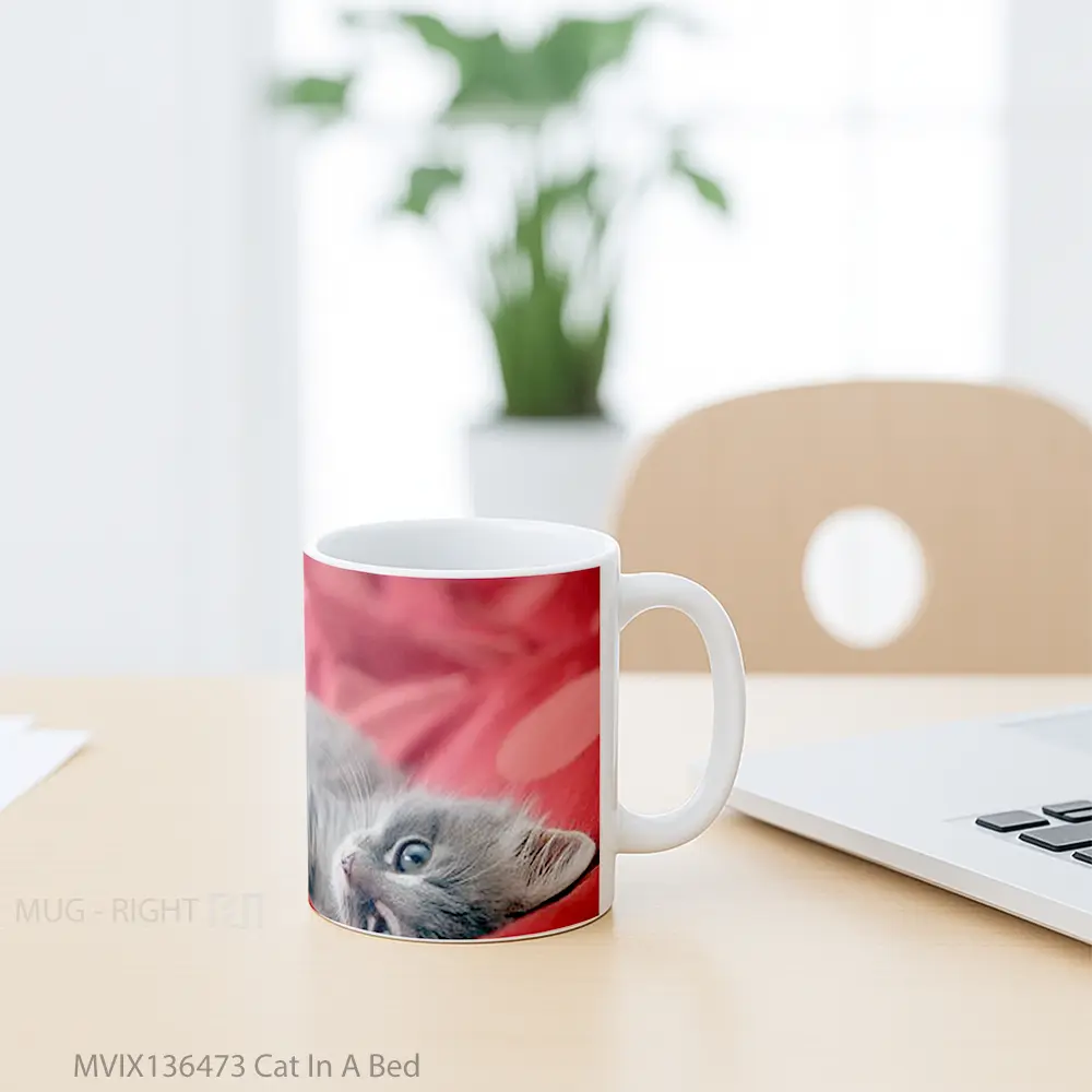 Mug Cat In A Bed Gelas Hewan Lucu - All-side / Desain