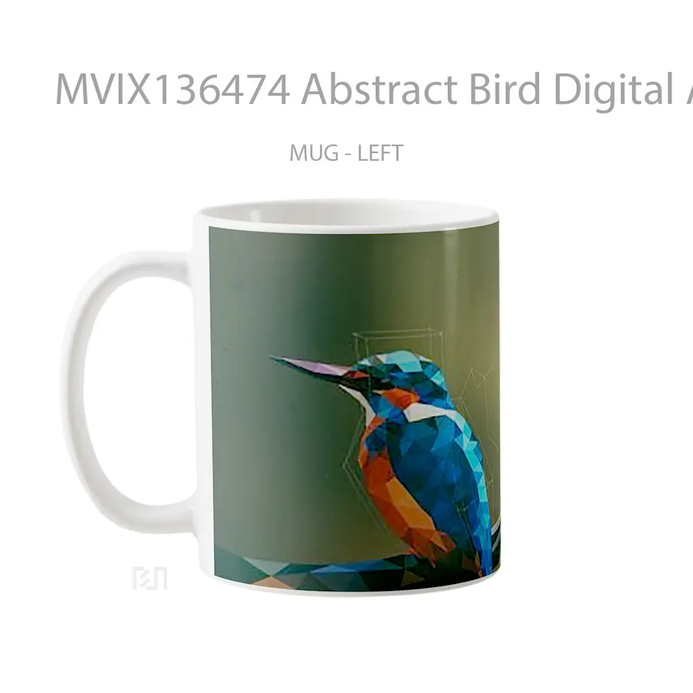 Mug Abstract Bird Digital Art Gelas Hewan Lucu - All-side / Desain