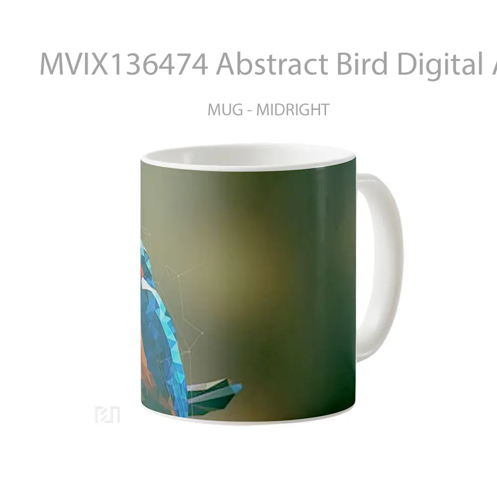 Mug Abstract Bird Digital Art Gelas Hewan Lucu - All-side / Desain