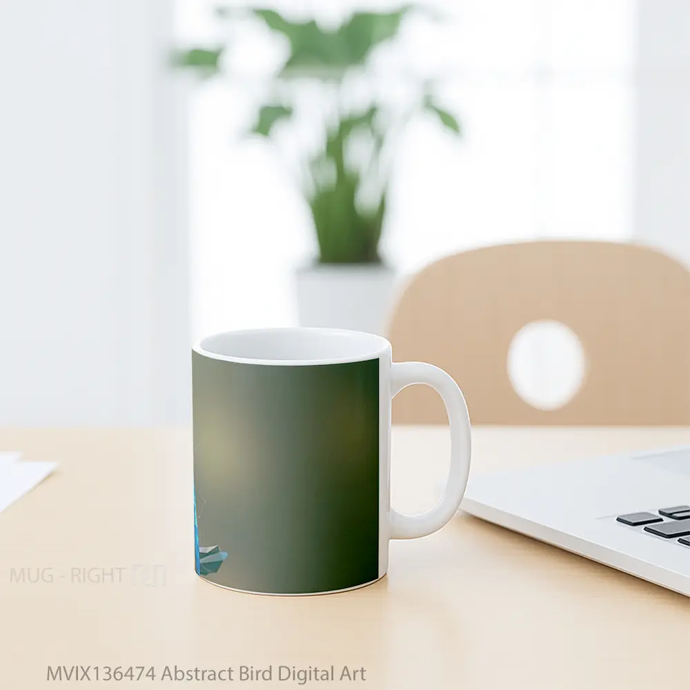 Mug Abstract Bird Digital Art Gelas Hewan Lucu - All-side / Desain