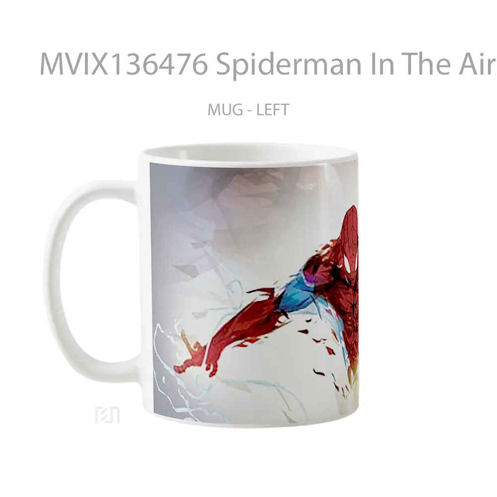 Mug Spiderman In The Air Fanart Gelas Superhero - All-side / Desain