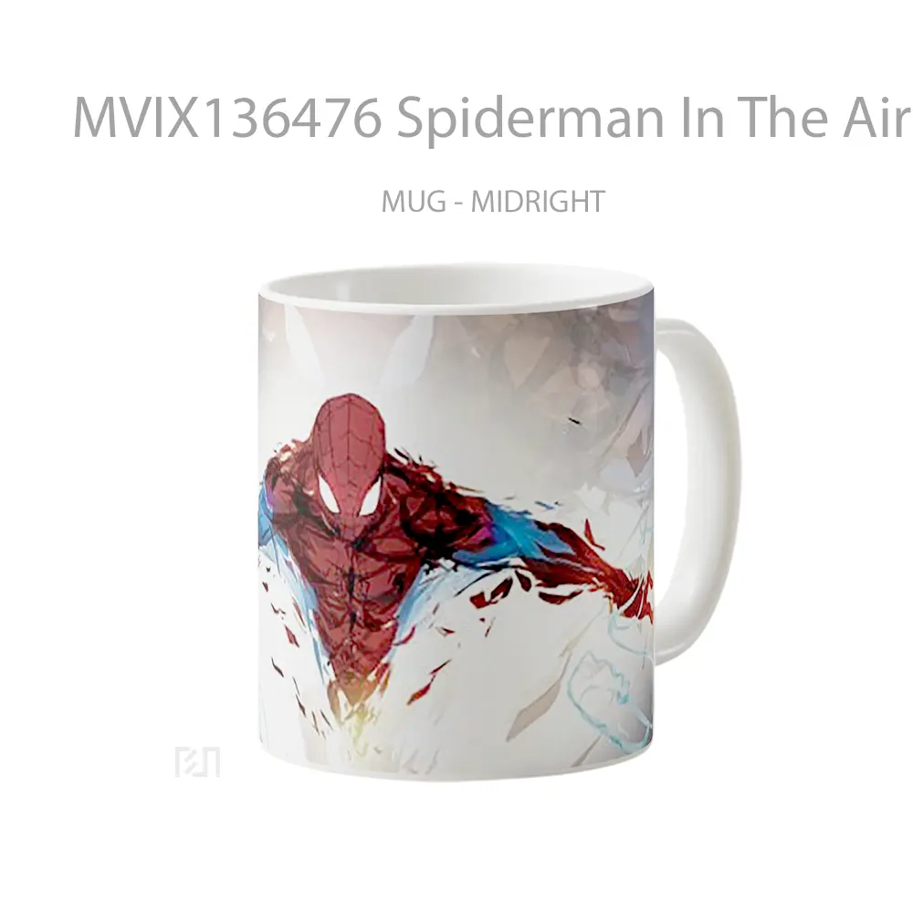Mug Spiderman In The Air Fanart Gelas Superhero - All-side / Desain