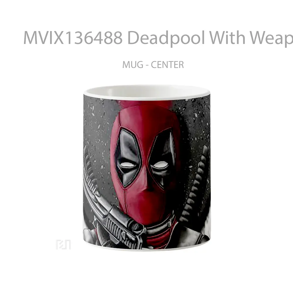 Mug Deadpool With Weapons Gelas Superhero