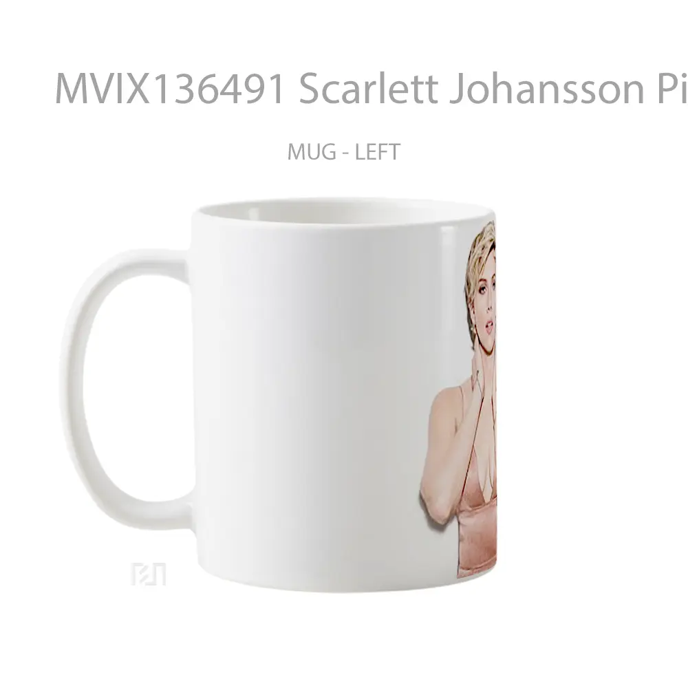Mug Scarlett Johansson Pink Dress Gelas Selebriti - All-side / Desain