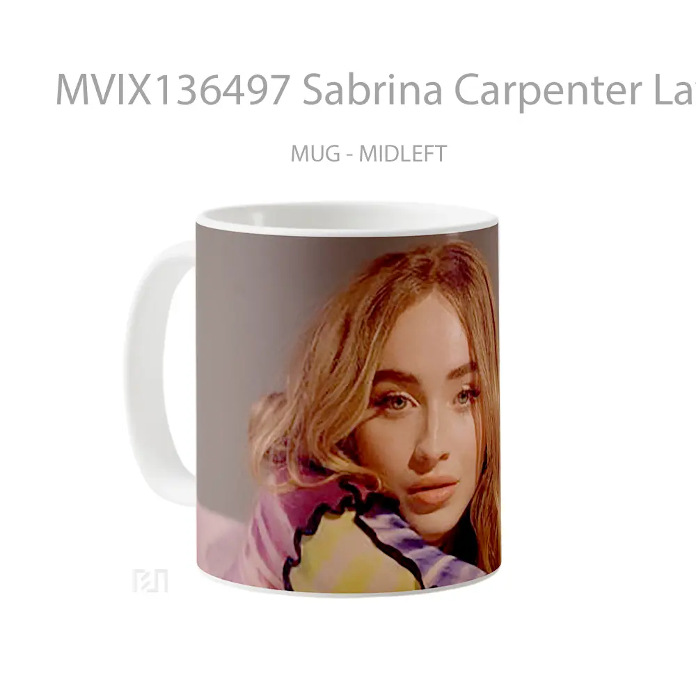 Mug Sabrina Carpenter Laying Down Gelas Keramik Unik - All-side / Desain
