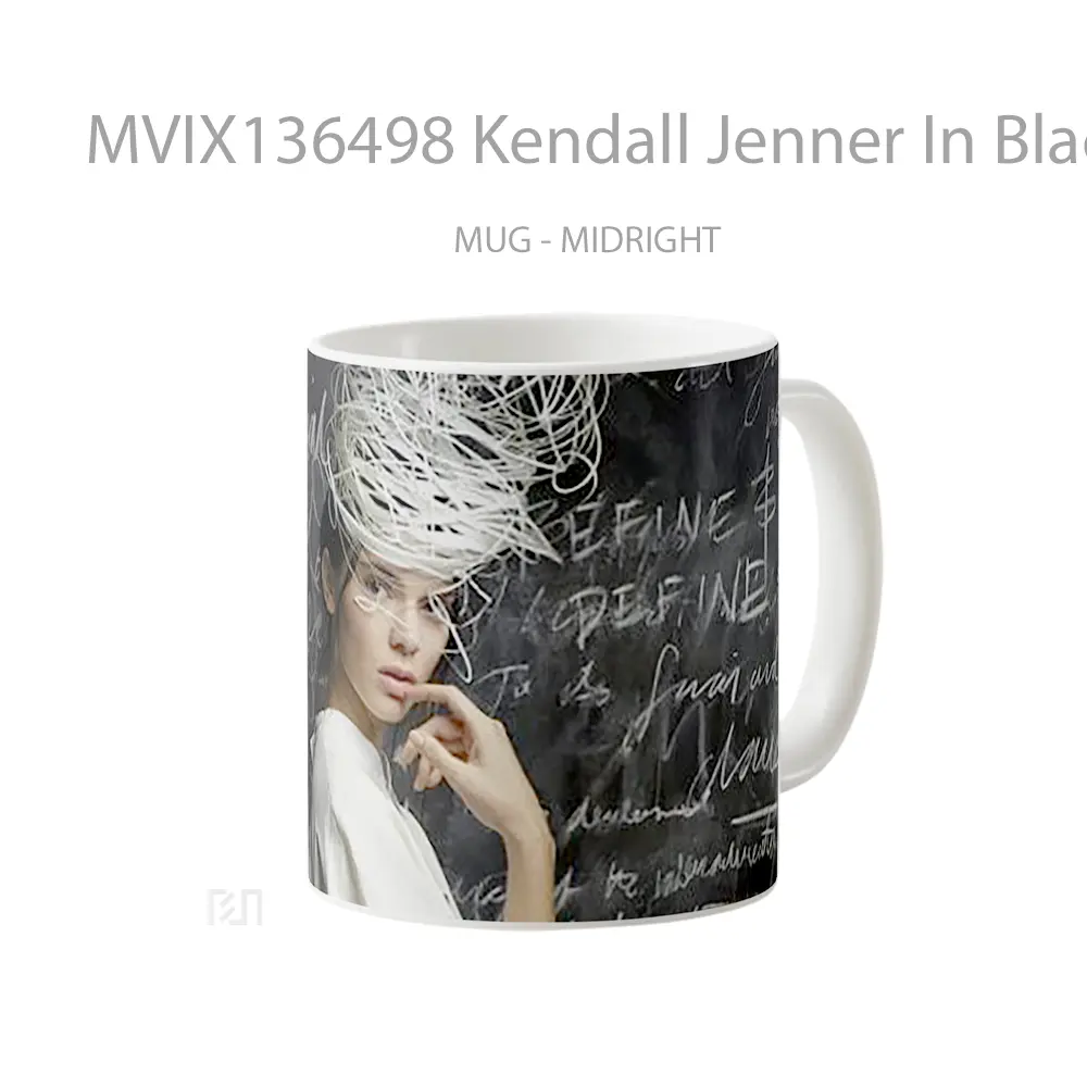 Mug Kendall Jenner In Blackboard Gelas Selebriti - All-side / Desain
