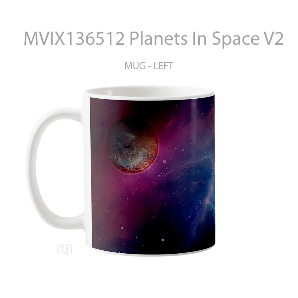 Mug Planets In Space V2 Gelas Astronomi - All-side / Desain