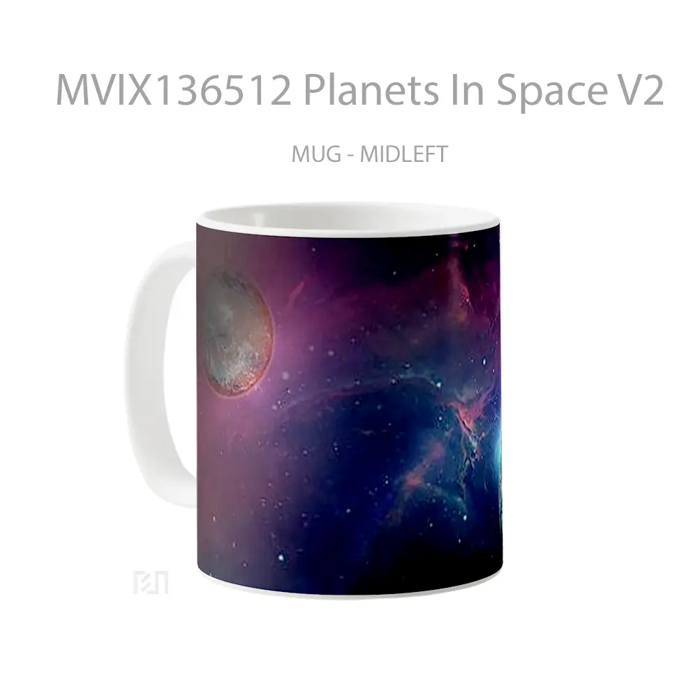 Mug Planets In Space V2 Gelas Astronomi - All-side / Desain