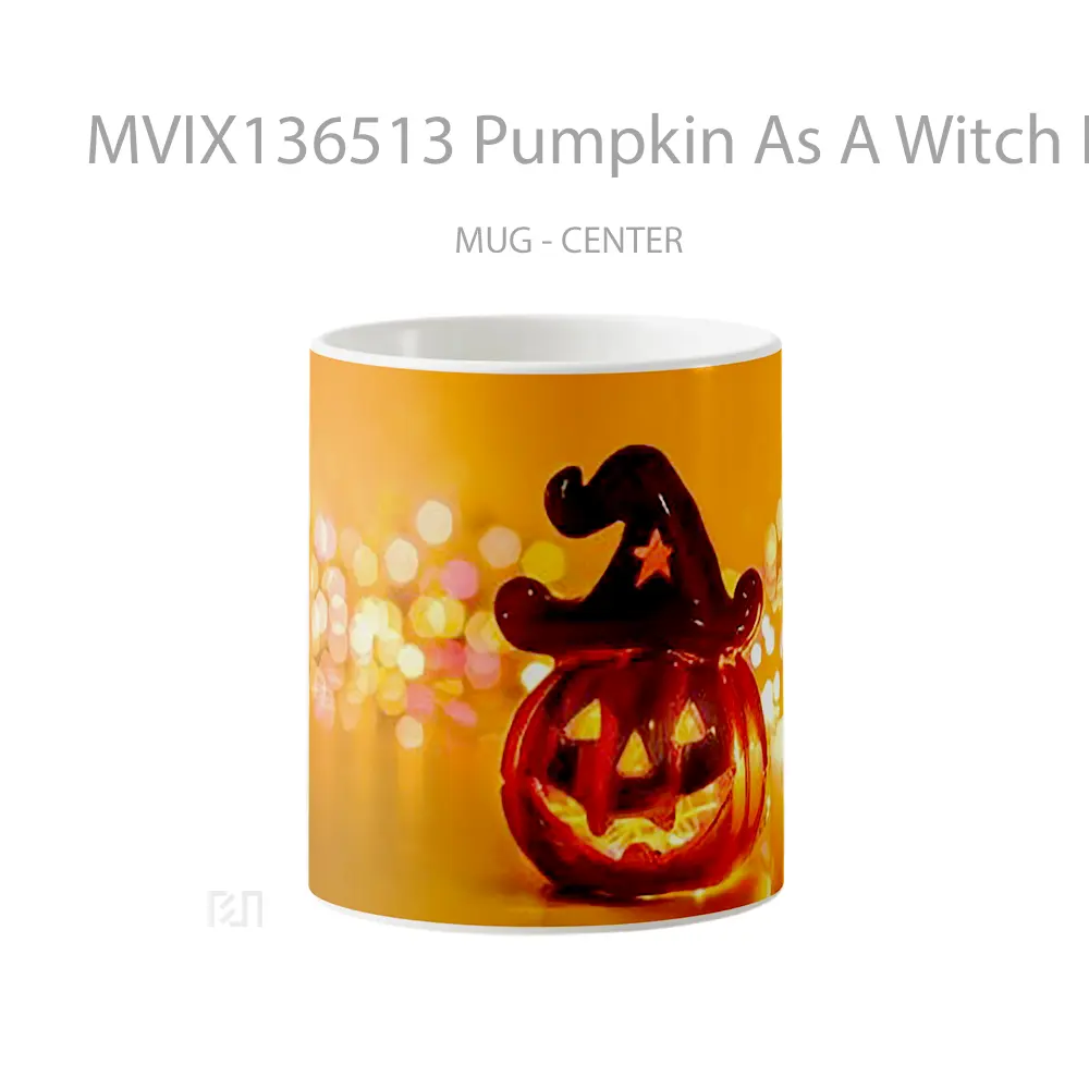 Mug Pumpkin As A Witch For Halloween Gelas Fantasi