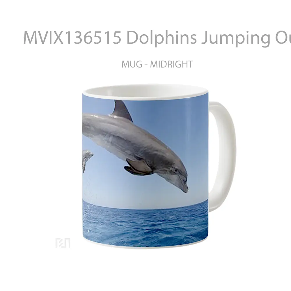 Mug Dolphins Jumping Out Of The Water Gelas Hewan Lucu - All-side / Desain