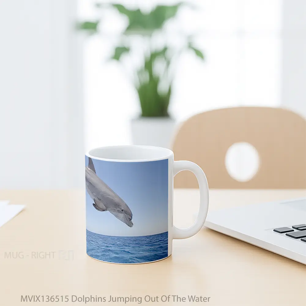 Mug Dolphins Jumping Out Of The Water Gelas Hewan Lucu - All-side / Desain