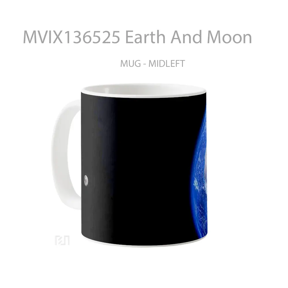 Mug Earth And Moon Gelas Astronomi - All-side / Desain