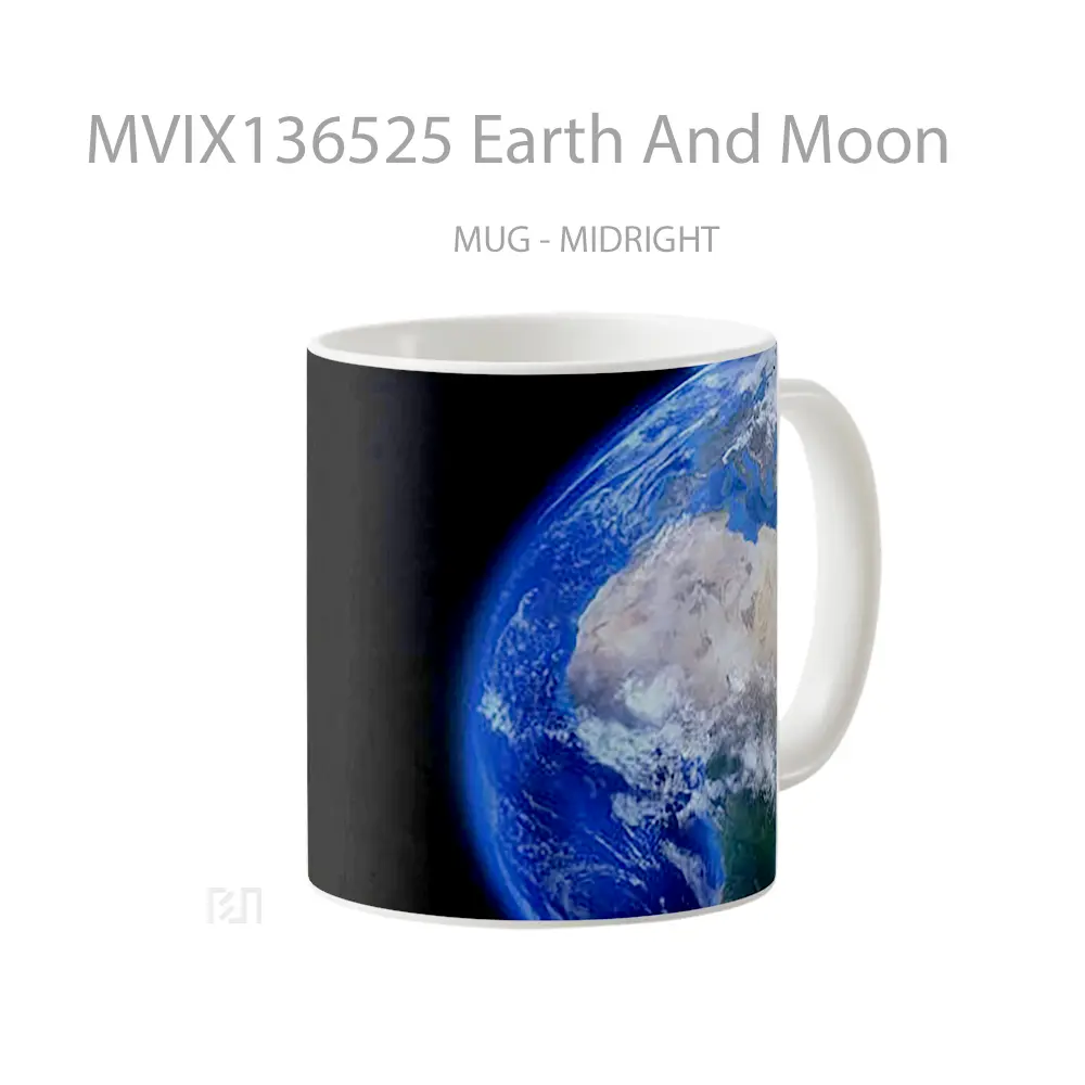 Mug Earth And Moon Gelas Astronomi - All-side / Desain