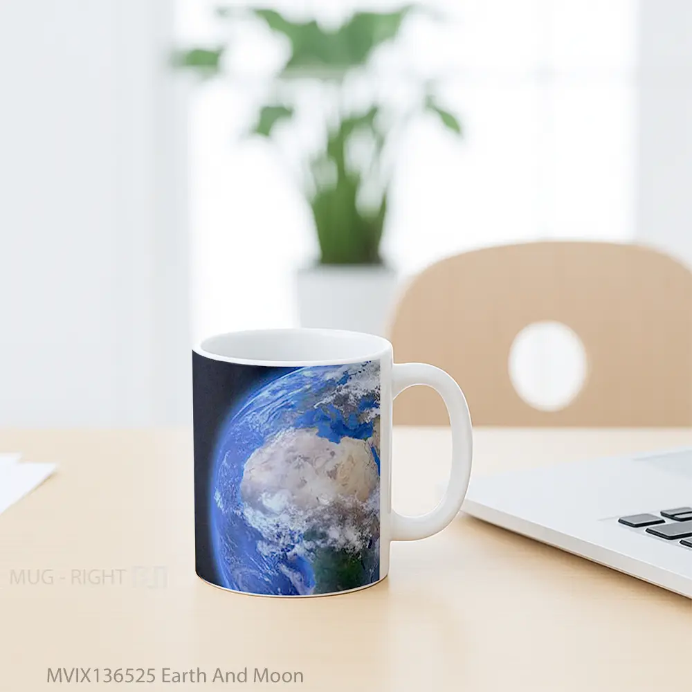 Mug Earth And Moon Gelas Astronomi - All-side / Desain