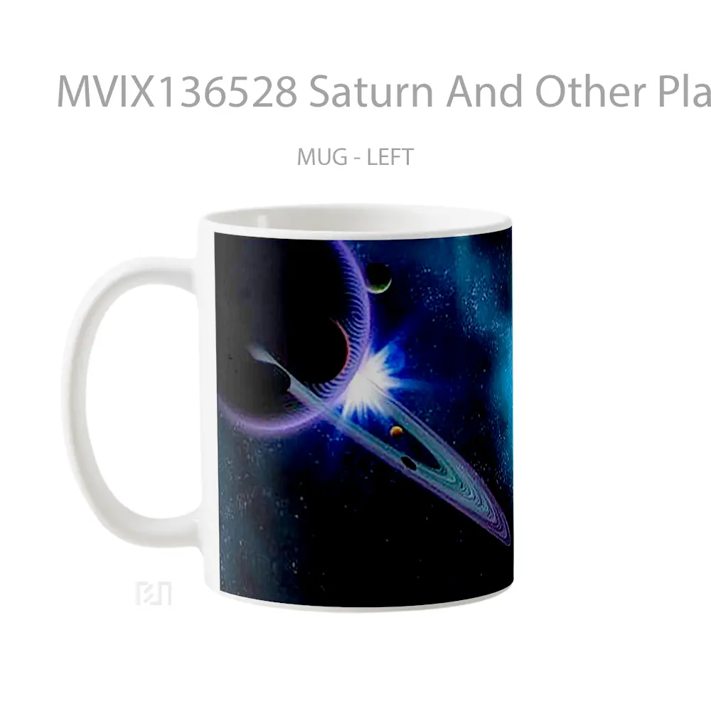 Mug Saturn And Other Planets Gelas Astronomi - All-side / Desain