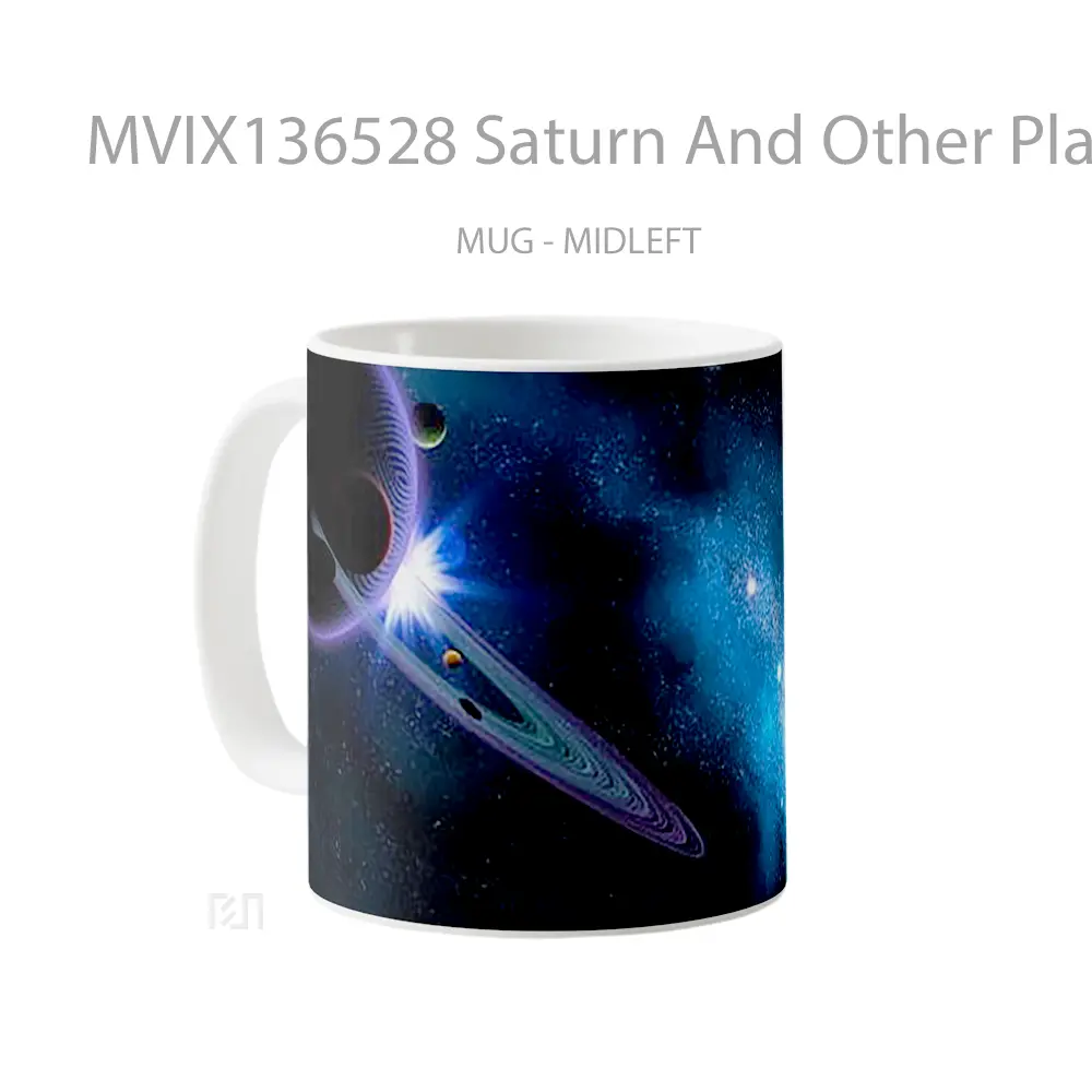 Mug Saturn And Other Planets Gelas Astronomi - All-side / Desain