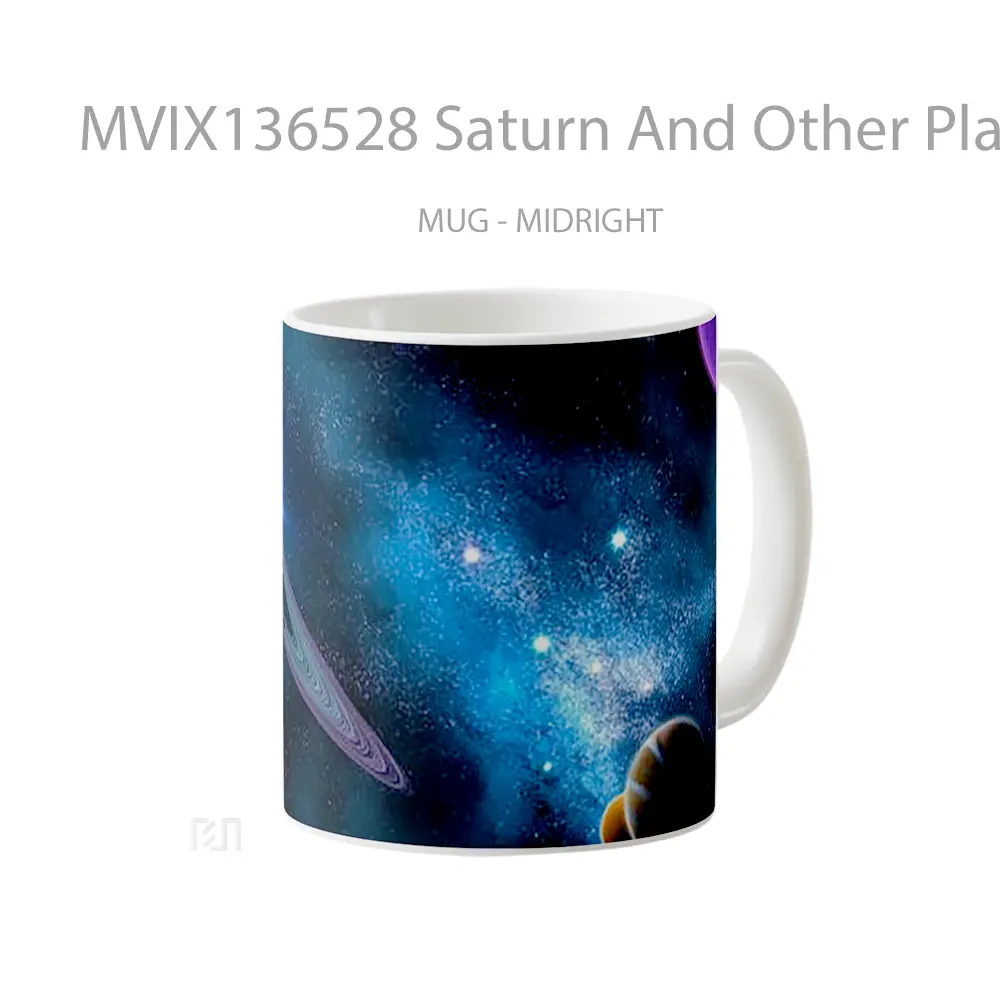 Mug Saturn And Other Planets Gelas Astronomi - All-side / Desain