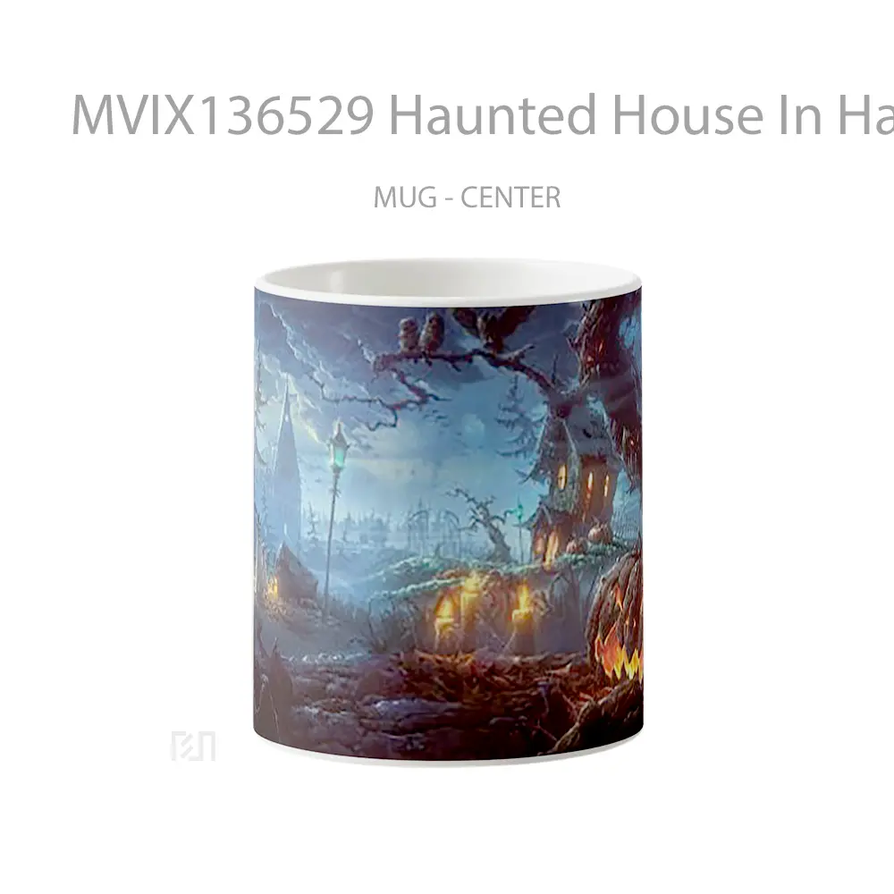 Mug Haunted House In Halloween Gelas Keramik Unik