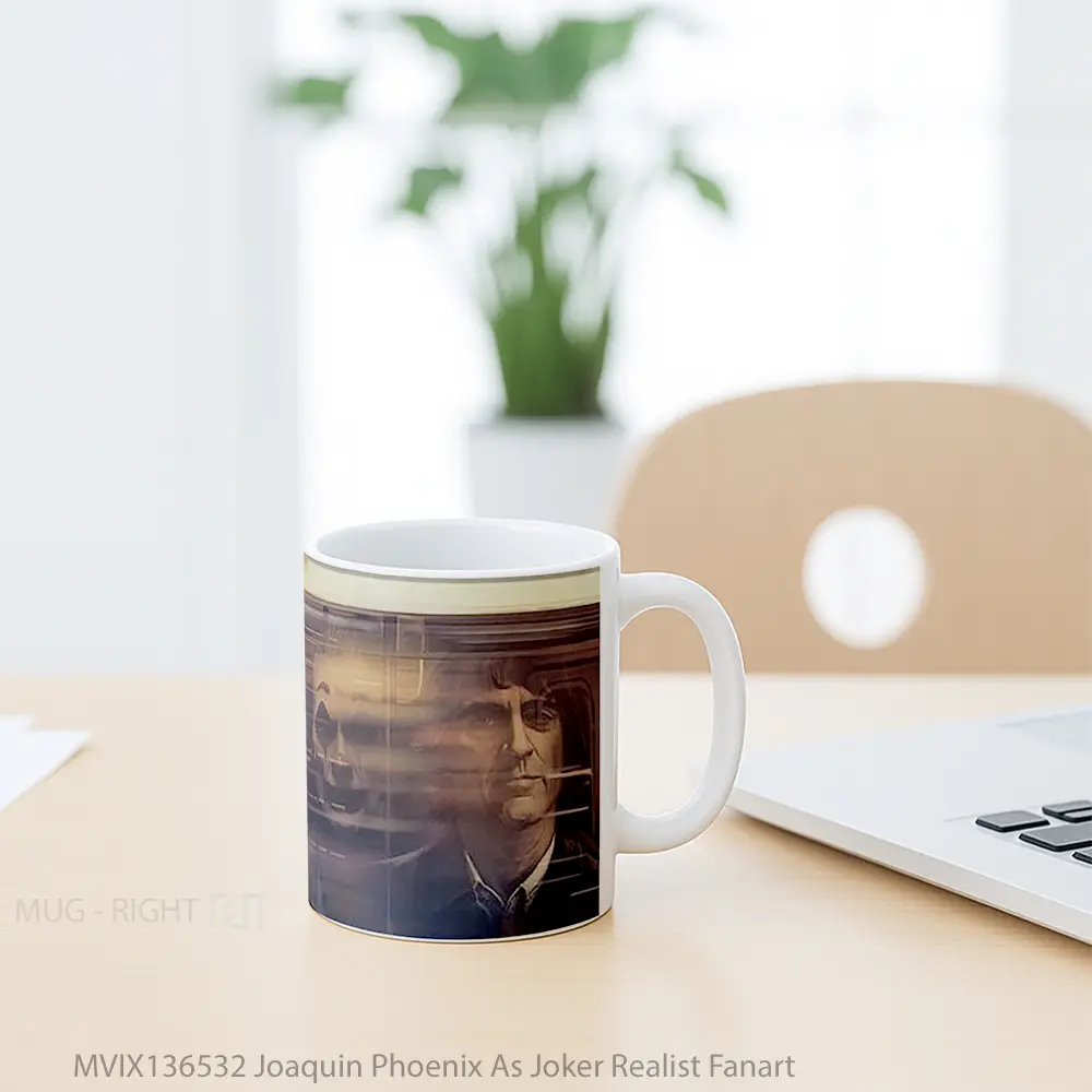 Mug Joaquin Phoenix As Joker Realist Fanart Gelas Superhero - All-side / Desain