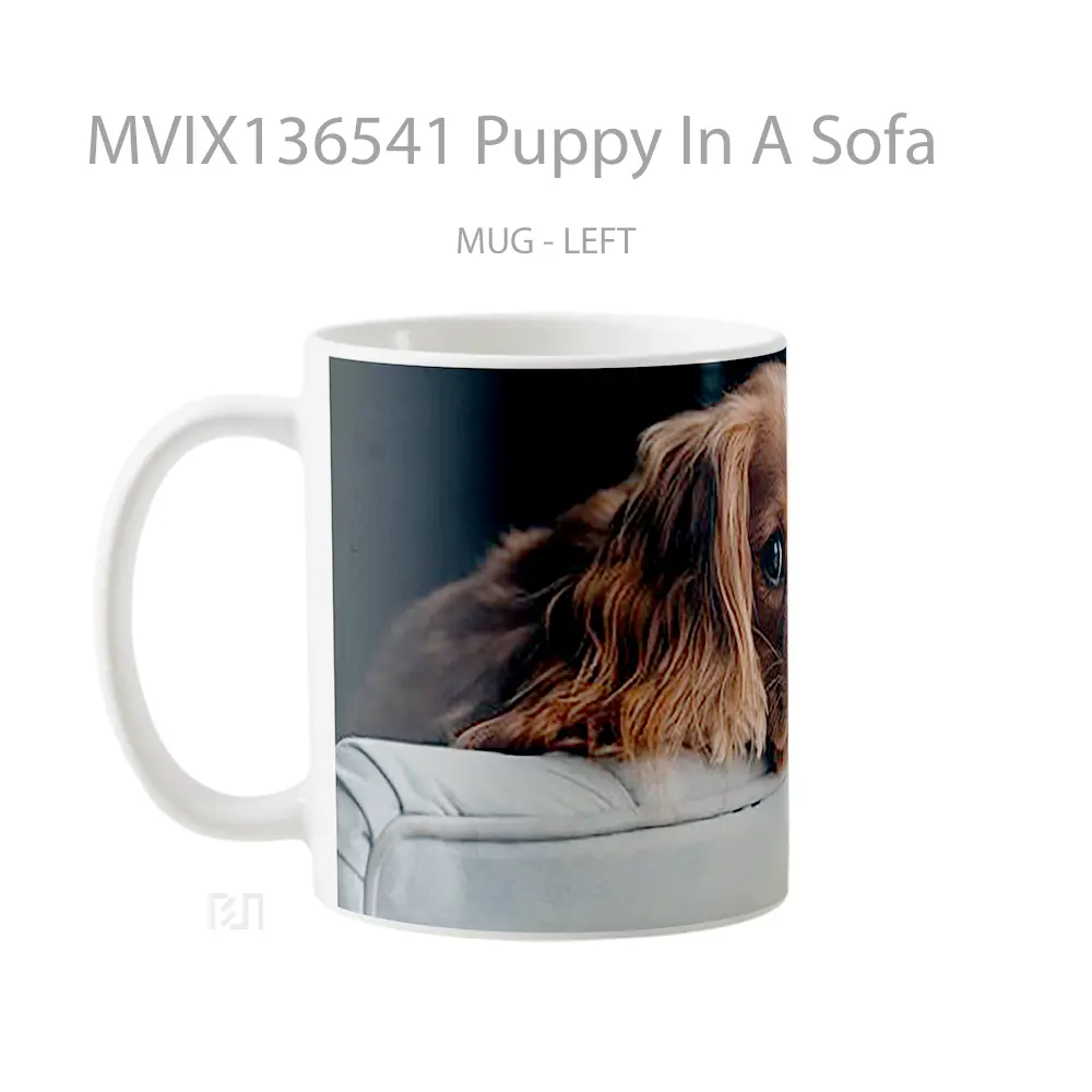 Mug Puppy In A Sofa Gelas Hewan Lucu - All-side / Desain