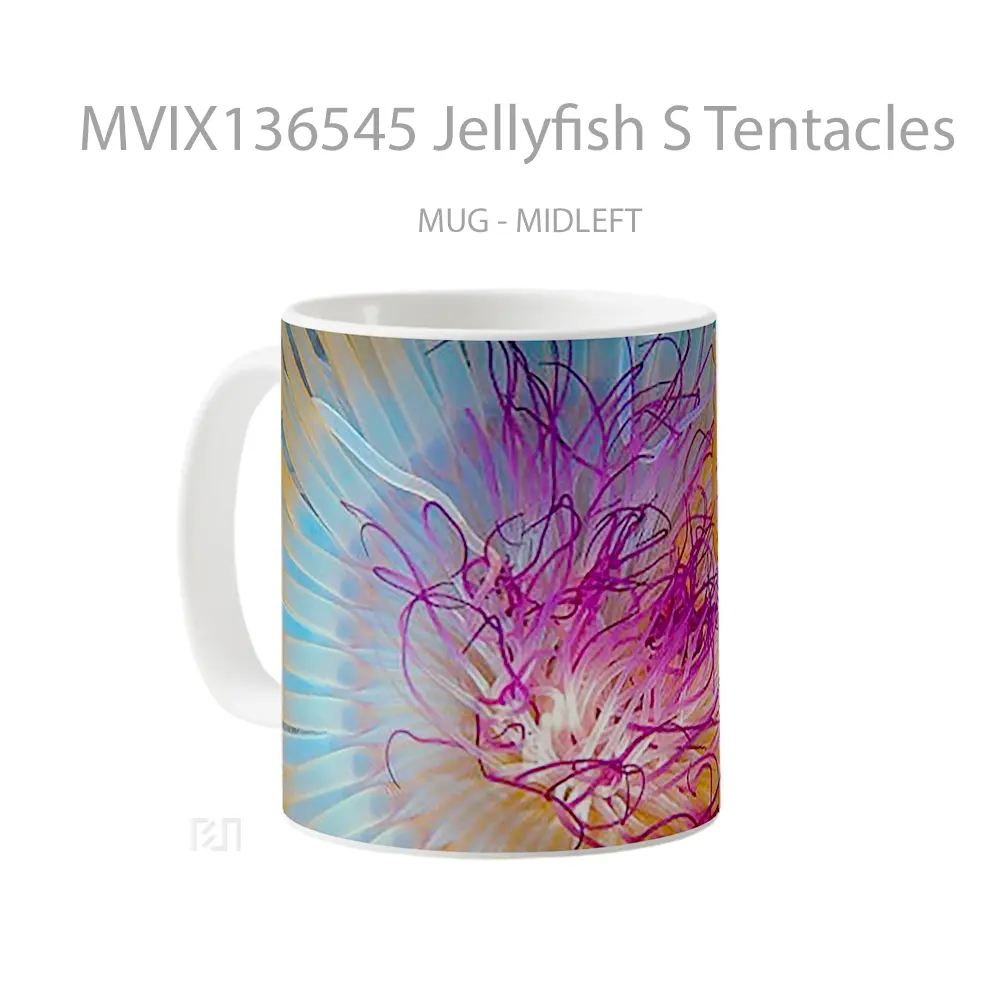 Mug Jellyfish S Tentacles Gelas Keramik Unik - All-side / Desain