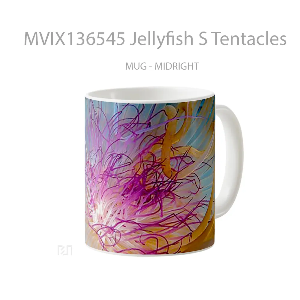Mug Jellyfish S Tentacles Gelas Keramik Unik - All-side / Desain