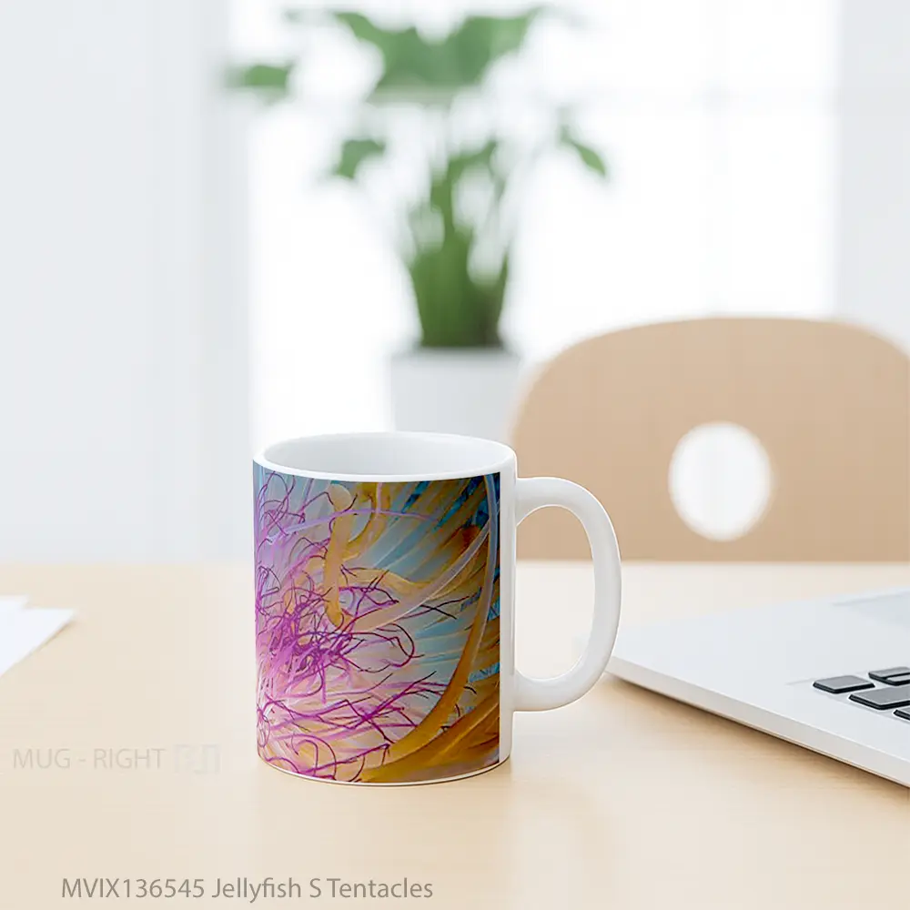 Mug Jellyfish S Tentacles Gelas Keramik Unik - All-side / Desain