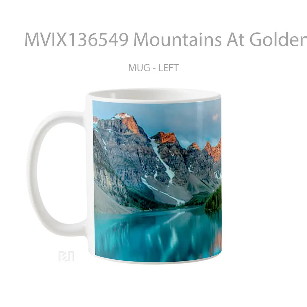 Mug Mountains At Golden Hour In The Forest Gelas Pemandangan Alam - All-side / Desain